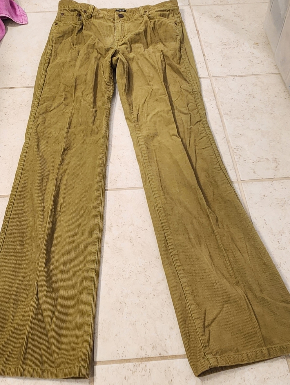 J.Crew Pants Size 6 Cotton Corduroy Mid Rise Bootcut Leg Green Retro #M1357